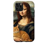 Mona Lisa Sosteniendo Gato Renacimiento Arte Parodia Carcasa para iPhone 11 Pro