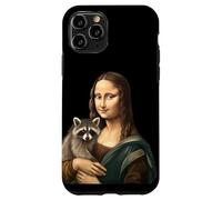 Mona Lisa Sosteniendo Mapache Divertido Animal Mashup Arte Carcasa para iPhone 11 Pro