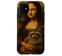 Mona Lisa Sosteniendo Mullido Mapache Feral Divertido Humor Meme Carcasa para iPhone 11
