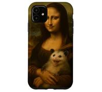 Mona Lisa Sosteniendo Opossum Esponjoso Humor Gracioso Feral Meme Carcasa para iPhone 11