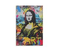 Mona Lisa Texto de graffiti alterado, estilo callejero, cultura pop, maximalista, estilo hip hop, icónico, pinturas artísticas en lienzo, póster para sala de estar, dormitorio, baño, oficina