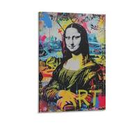 Mona Lisa Texto de graffiti alterado, estilo callejero, cultura pop, maximalista, estilo hip hop, icónico, pinturas en lienzo, impresiones en lienzo, póster para sala de estar, dormitorio, baño