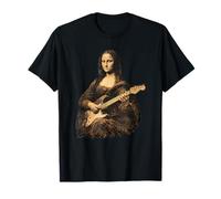 Mona Lisa Tocando la Guitarra eléctrica Retro Rock Music Superstar Camiseta