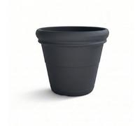 Monacis | Maceta Clásica de Resina para Interior y Exterior, Modelo Doppiobordo Liso, Resistente a la Intemperie (Antracita, Ø 40 X 32H)