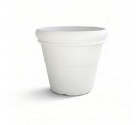 Monacis | Maceta Clásica de Resina para Interior y Exterior, Modelo Doppiobordo Liso, Resistente a la Intemperie (Blanco, Ø 45 X 36H)