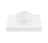 Monaco - Estante flotante de baño de 36 pulgadas con fregadero en blanco brillante