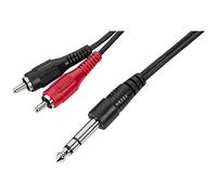 Monacor 6.217 - Cable RCA a jack (6.3 mm, adaptador, estéreo, 3 m)