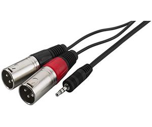 Monacor 6.736 - Cable adaptador para instrumentos (XLR, 3.5 mm, estéreo, 1 metro)