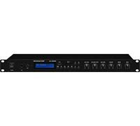 Monacor SA de 130dmp Amplificador estéreo con reproductor de mp3 integrado, receptor Bluetooth, Radio FM, regelbarer de micrófono y AUX de entrada, 140 W