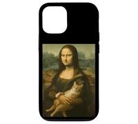 Monalisa con gato divertido dueño de gato amante Lisa Holding Kitty Carcasa para iPhone 12/12 Pro