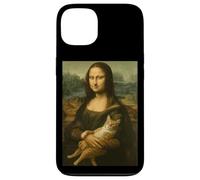 Monalisa con gato divertido dueño de gato amante Lisa Holding Kitty Carcasa para iPhone 13