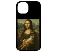 Monalisa con gato divertido dueño de gato amante Lisa Holding Kitty Carcasa para iPhone 14