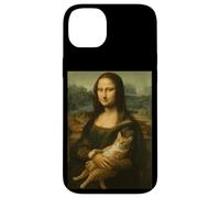 Monalisa con gato divertido dueño de gato amante Lisa Holding Kitty Carcasa para iPhone 14 Plus