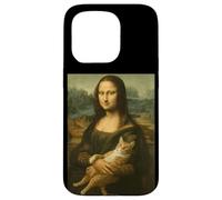 Monalisa con gato divertido dueño de gato amante Lisa Holding Kitty Carcasa para iPhone 15 Pro