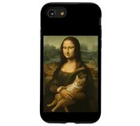 Monalisa con gato divertido dueño de gato amante Lisa Holding Kitty Carcasa para iPhone SE (2020) / 7 / 8