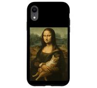 Monalisa con gato divertido dueño de gato amante Lisa Holding Kitty Carcasa para iPhone XR