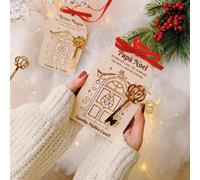 MONAMÍ - Llave mágica Reyes Magos y Papá Noel Personalizada. Adorno de Navidad para Colgar en la Puerta grabada en Madera y Llave en metacrilato para Personalizar. Decoración Hecha artesanalmente