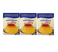 MONAMI - Mezcla de polvo de caramelo y crema y líquido cero % sin azúcar añadida, 3 paquetes de 110 g