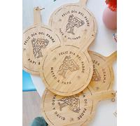 MONAMI - Tabla de pizza bambú personalizada grabada regalo día del padre. Varios modelos a elegir con frase y nombres personalizable. Regalo personalizado original