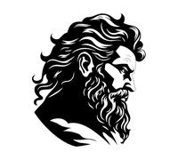 Monarca acuático, Poseidón, dioses, realeza, emblemático en 80 palabras, soberanía marina, surge el emblema IC de Poseidón. Pegatinas de grabado 41x48.1cm Autoadhesivo Negro