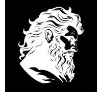 Monarca acuático, Poseidón, dioses, realeza, emblemático en 80 palabras, soberanía marina, surge el emblema IC de Poseidón. Calcomanías de grabado 49.2x57.7cm No se cae Blanco