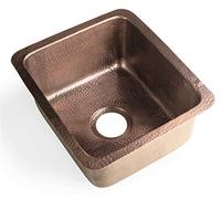 Monarch Abode 17-inch Hand Hammered Pure Copper Highball Dual Mount Drop in Kitchen Sink, Drop in or Undermount Kitchen Sink, Deep Single Rectangular Bowl