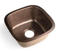 Monarch Abode 17091 Monarch - Fregadero de cocina Atlas de cobre puro martillado a mano de doble montaje para preparación de barra individual
