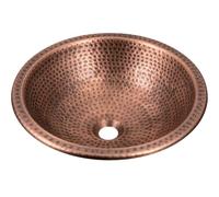Monarch Abode 17094 Fregadero de Doble Montaje rotonda Martillado a Mano de Cobre Puro (16 Pulgadas)