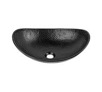 Monarch Abode 19186 Hand Hammered Matte Black Harbor Vessel Bathroom Sink (19 Inches)