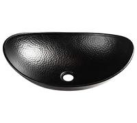 Monarch Abode 19186 Hand Hammered Matte Black Harbor Vessel Bathroom Sink (19 Inches)