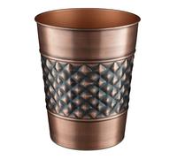 Monarch Abode Papelera de basura de cobre antiguo en relieve geométrico de metal hecho a mano