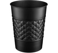 Monarch Abode Papelera de basura negra con relieve geométrico de metal hecho a mano