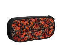 Monarch Butterflies - Bolsa de papelería ligera para bolígrafos, escuela, universidad, oficina, viajes, niños, niñas y adultos, Black, Talla única, Juego de mochila escolar