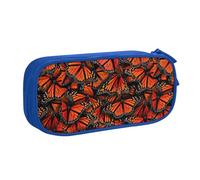 Monarch Butterflies - Bolsa de papelería ligera para bolígrafos, escuela, universidad, oficina, viajes, niños, niñas y adultos, Blue, Talla única, Juego de mochila escolar