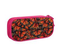 Monarch Butterflies - Bolsa de papelería ligera para bolígrafos, escuela, universidad, oficina, viajes, niños, niñas y adultos, Pink, Talla única, Juego de mochila escolar