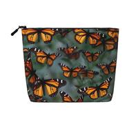 Monarch Butterflies - Bolsa de viaje versátil para maquillaje con cremallera, organizador de accesorios, Black, Talla única, Neceser