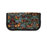 Monarch Butterflies - Estuche pequeño para lápices, estuche estético para lápices, bolsa de almacenamiento para bolígrafos, oficina, Black, Talla única, Organizador de bolsas