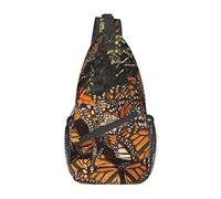 Monarch Butterflies Men's Sling Backpack, Travel Hiking Day Bag Crossbody Shoulder Bag.