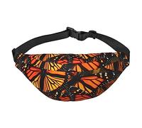 Monarch Butterflies - Riñonera ajustable con diseño de mariposas, riñonera grande de viaje, unisex, Black, Talla única, Mochila informal