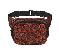 Monarch Butterflies - Riñonera cuadrada de doble capa con estampado de mariposas unisex para viajes y entrenamiento, Negro -, Talla única