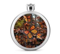 Monarch Butterflies - Termo de whisky pequeño portátil de viaje, botella de acero inoxidable a prueba de fugas para bodas, padrinos de boda, regalo de dama de honor, 5 onzas