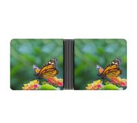 Monarch Butterfly on The Flower - Cartera divertida para billetes, monedas, tarjetero, monedero, monedero, para hombres y mujeres, Estilo:, Talla única, Para todas las estaciones