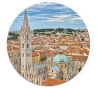 Monasterio Jerónimos 1000 Piezas Rompecabezas Edificio Puzzle Circular para 14 Años O Más Juego Familiar Regalos Aprendizaje Juguetes 1000pcs (67.5x67.5cm)