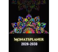 Monatsplaner 2026-2030 A4: 5 jahres, 60 Monate, Januar 2026 bis Dezember 2030, deutsch, 2 Seiten pro Monat, 165 Seiten, Großes Format.