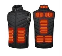 Monave Chaleco calefactable Mujer,Chaqueta Calefactable con 9 Elementos de Calefacción de Fibra de Carbono 3 Niveles de Temperatura Control de Doble Botón Negro