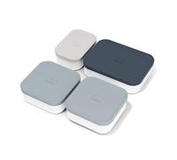monbento - 4 cajas de comida hermética con tapa MB extra/compartimentos para Bento Box MB Original - Ideal para trabajo/escuela - Sin BPA - Duradero y seguro - Gris, Blanco, Azul