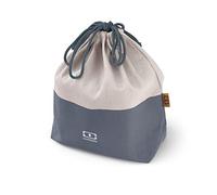 monbento - Bolsa Almuerzo para Bento Box MB Pochette L - Bolsa Porta Alimentos para Fiambrera Poliéster Algodón - Ideal para una Lunch Box MB Square + una Botella (Azul Natural)