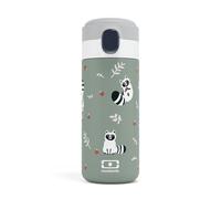 MONBENTO - Botella Termica MB Pop Raccoon - Mapache - 360ml - Mantiene Bebidas Calientes/Frías hasta 12 Horas - Pequeña Botella Termica Niños Escuela/Parque y/o Adultos en un Bolso - Sin BPA - Verde