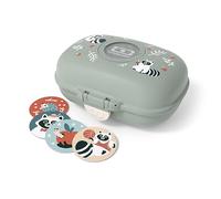 monbento - Caja de Merienda Infantil MB Gram Raccoon - Caja de Merienda para Niños - Ideal Escuela o Parque - Sin BPA - Segura y Duradera - Verde