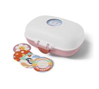 monbento - Caja Merienda Niños Gram blanco/rosa - Fiambrera Merienda sin BPA ideal para la Escuela, Picnics, Vacaciones - Snack Box Personalizable y Resistente - Rosa & Blanco
